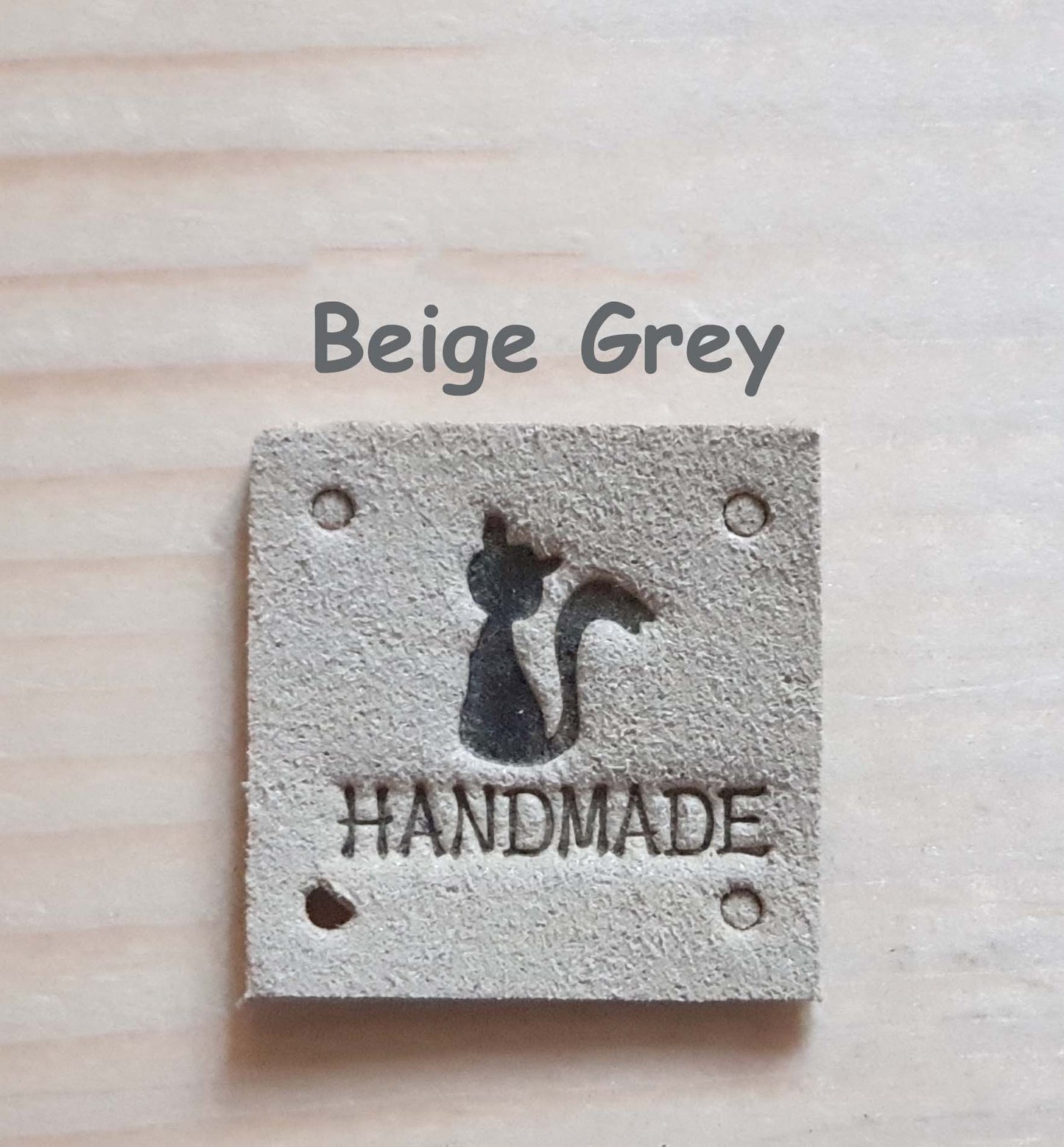 CAT HANDMADE SQUARE Labels / Set of 5 / Faux Suede Labels / Handmade Tags / Garment Labels