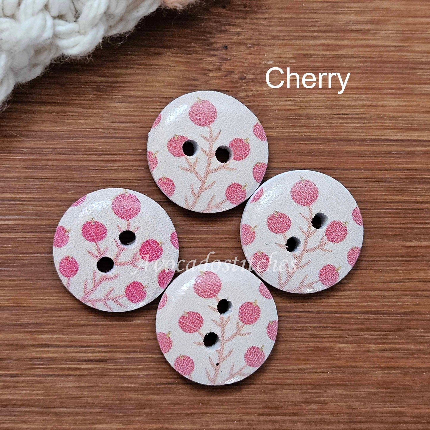 PASTEL FLOWER / 15mm - 6 buttons / Wooden Buttons / Sewing Buttons