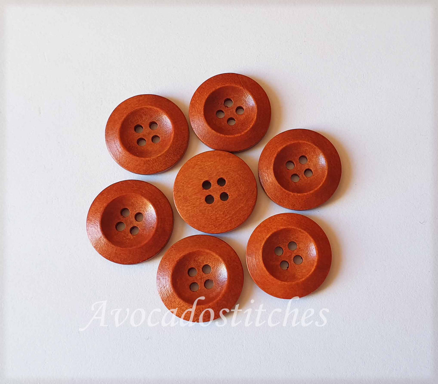 WEDGE EDGE CINNAMON BROWN / 15-25mm / Orange Brown / Wooden Buttons / Sewing Buttons