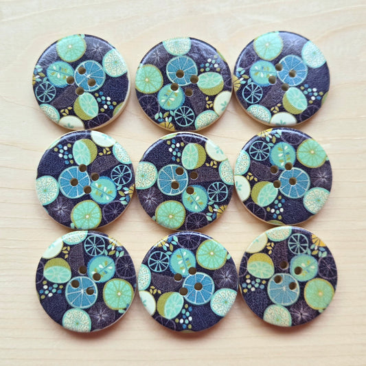 Citrus Garden / Wooden Buttons / 30mm (Set of 6)