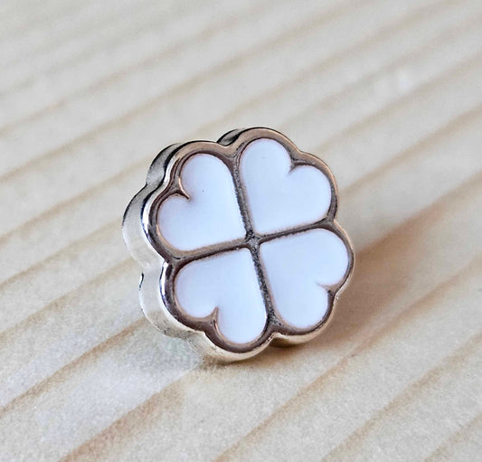 CLOVER / 11 mm - 6 buttons / Small Resin Plastic Shank Buttons / Sewing Buttons