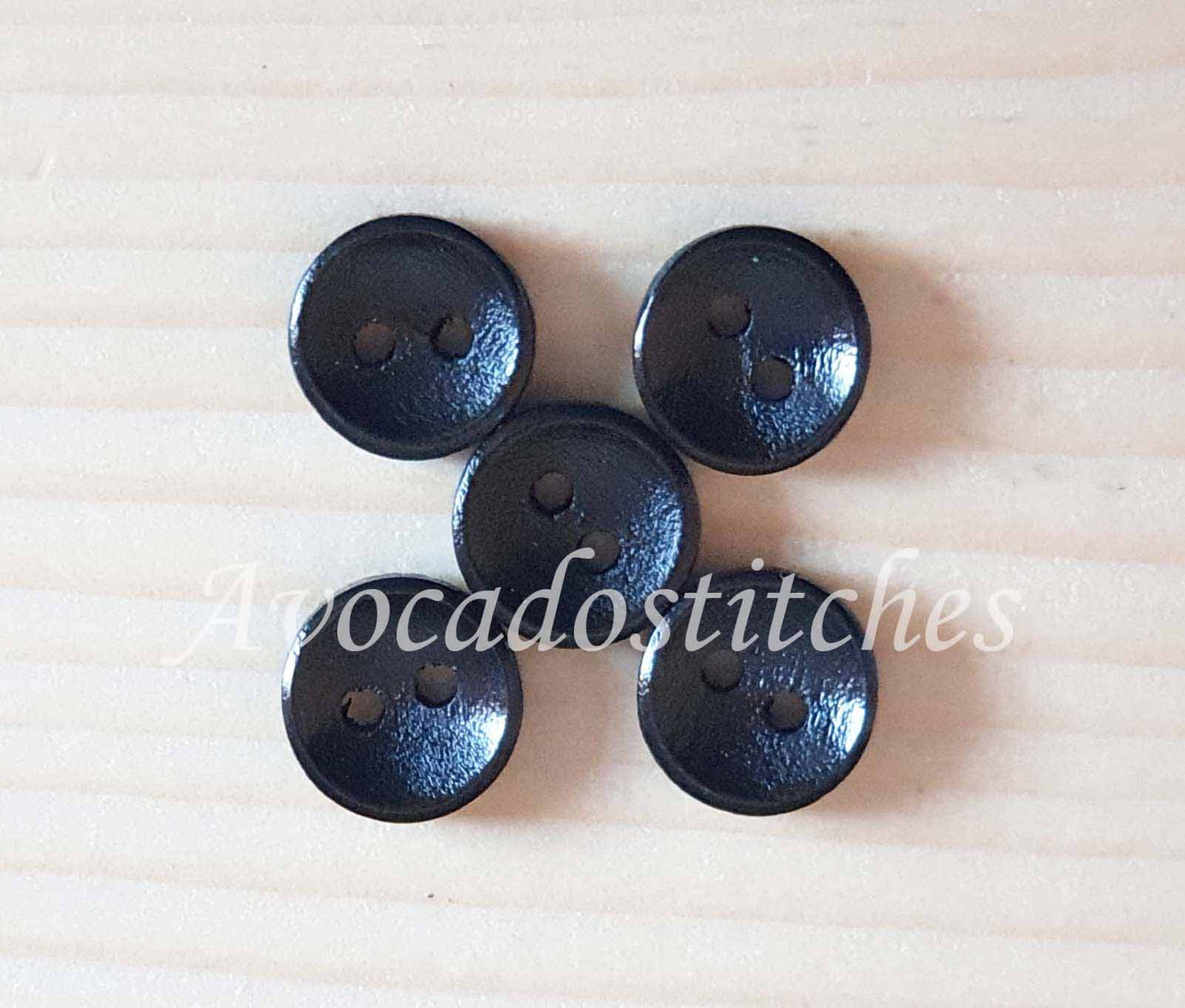 2-HOLE BLACK / 10-25mm / Set of 10 buttons / Wooden Buttons / Sewing Buttons