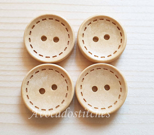 DASH BEIGE Cream 2-Hole / 11.5-38mm / Wooden Buttons / Sewing