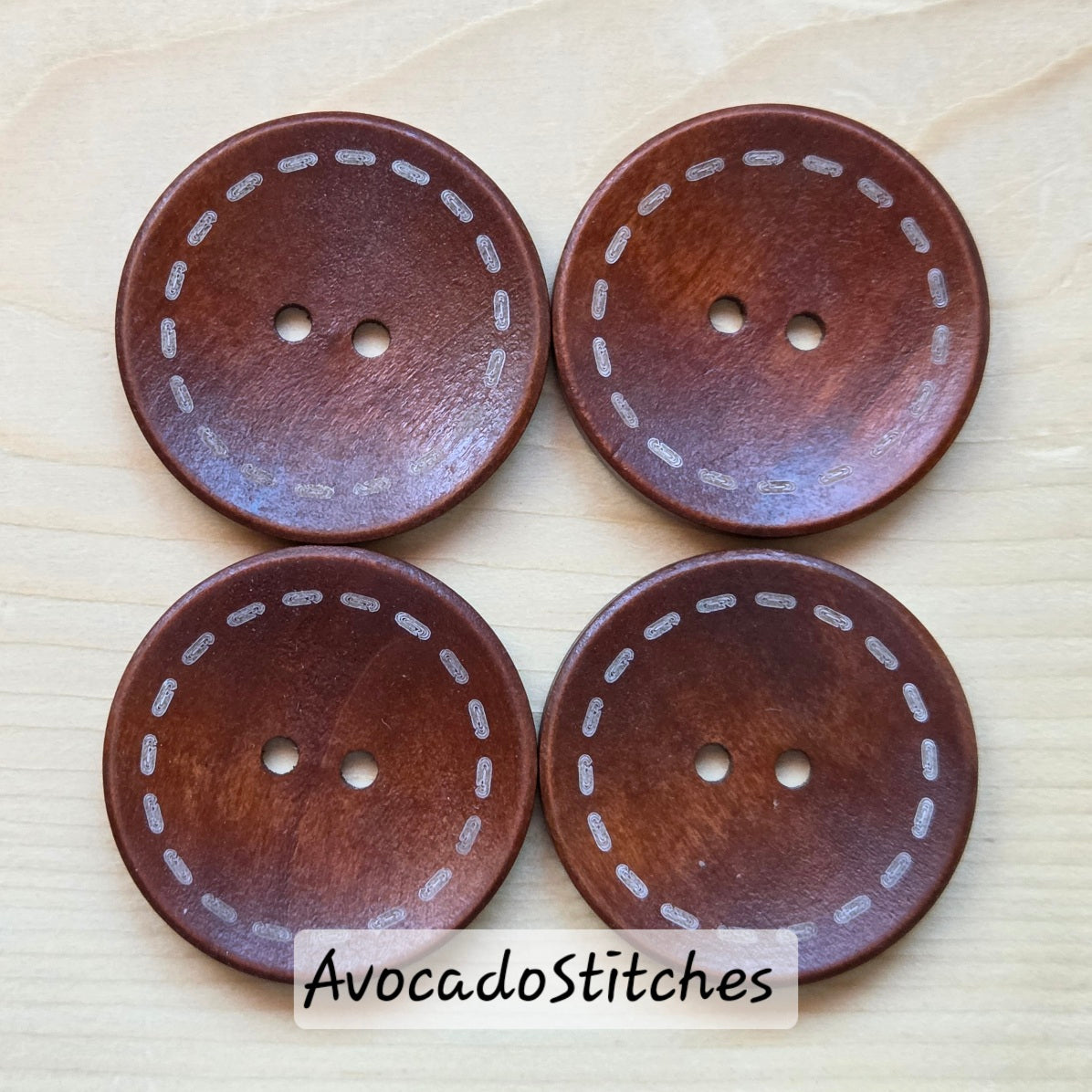 DASH MEDIUM COFFEE 2-Hole / 38mm - 4 buttons / Wooden Buttons / Sewing Buttons