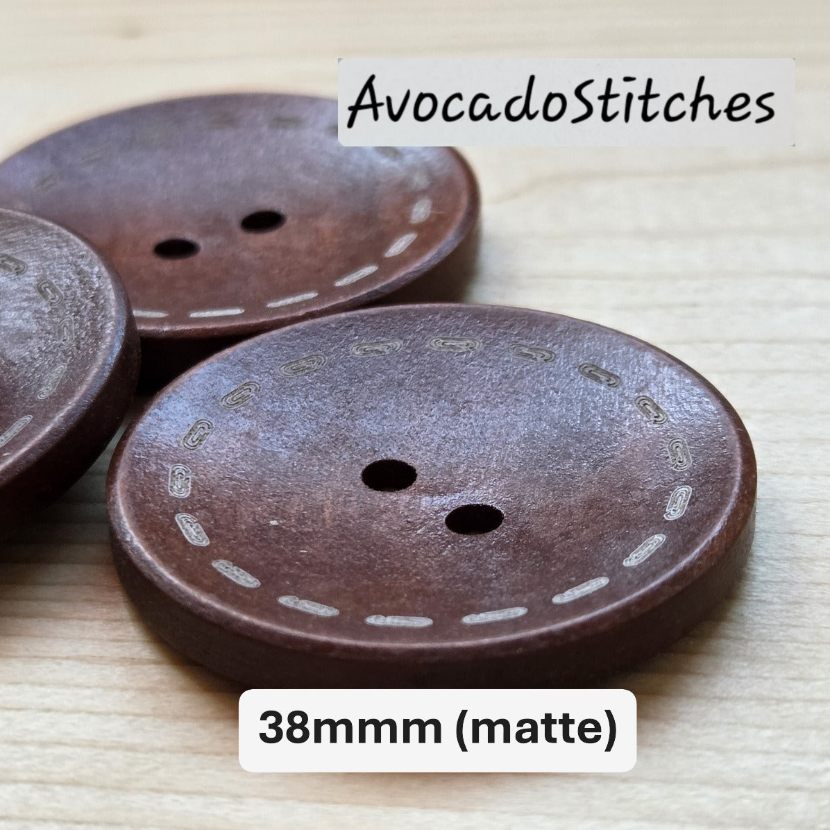DASH COFFEE BROWN 2-Hole / 12.5-38mm / Wooden Buttons / Sewing Buttons