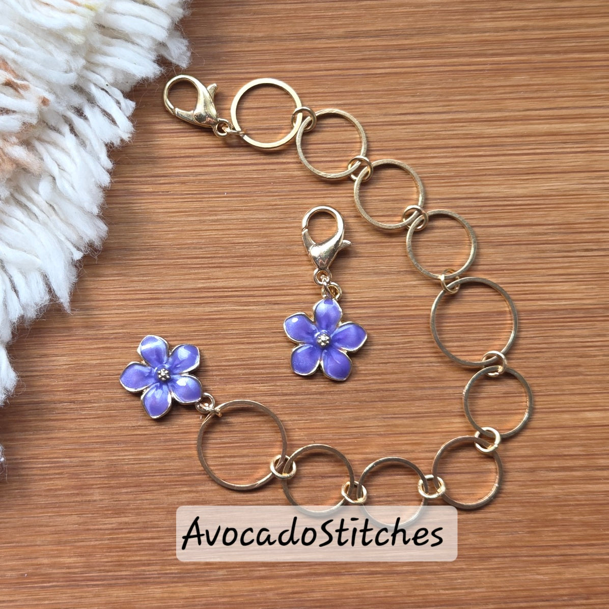 DREAMY BLOSSOM Progress Keeper Chain / Stitch Markers Chain / Row Counter Chain / Knitting Notions