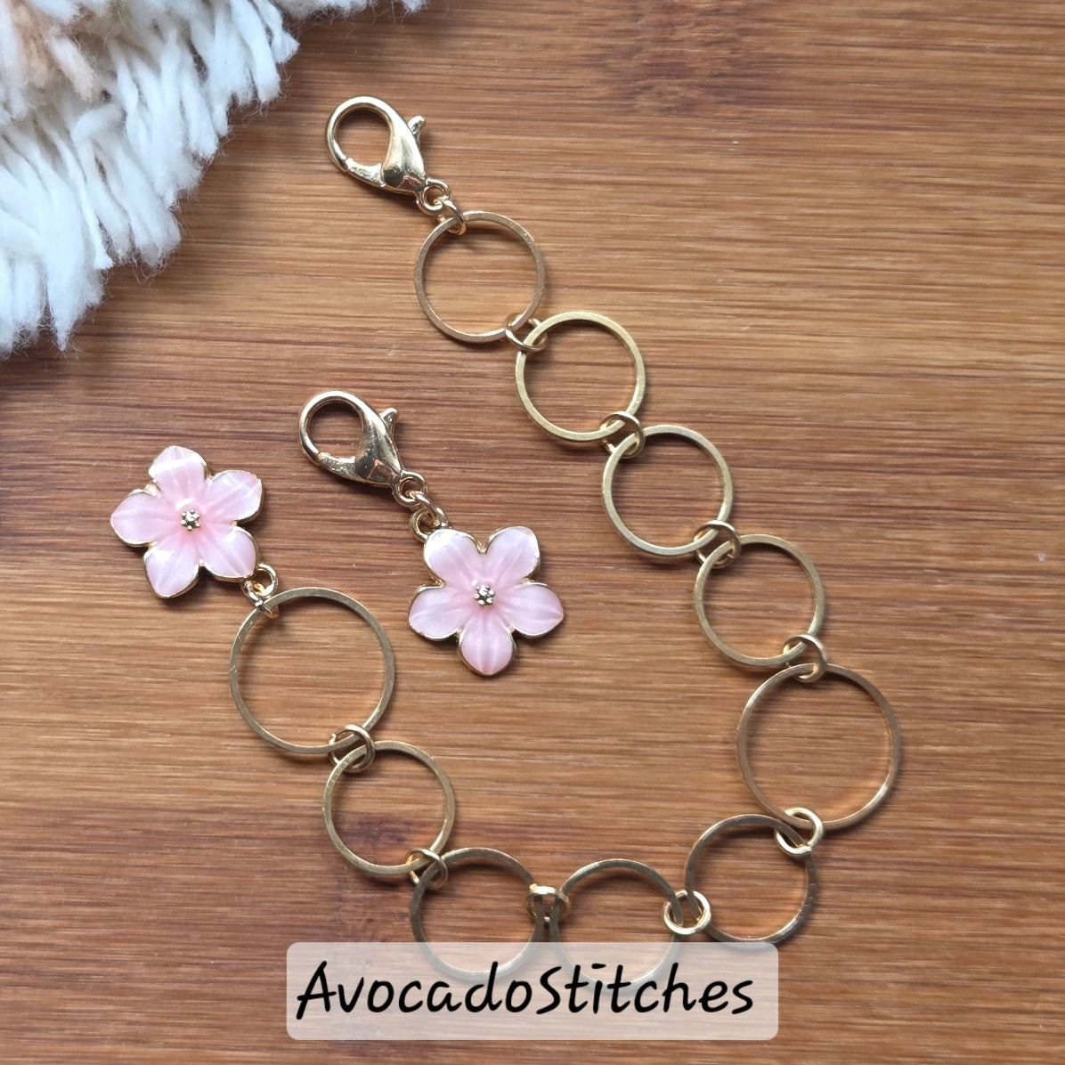 DREAMY BLOSSOM Progress Keeper Chain / Stitch Markers Chain / Row Counter Chain / Knitting Notions