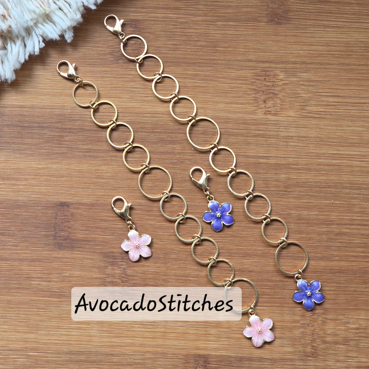 DREAMY BLOSSOM Progress Keeper Chain / Stitch Markers Chain / Row Counter Chain / Knitting Notions