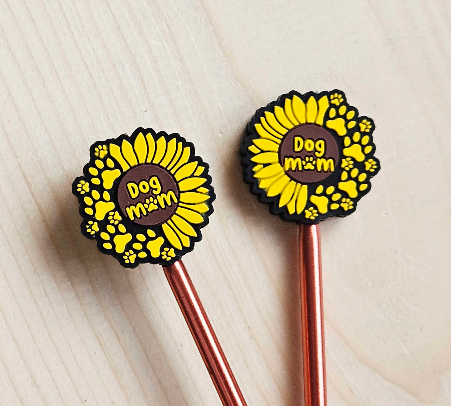DOG MOM Stitch Stoppers / 2 pieces / Knitting Needle Stoppers / Point Protection / Notions