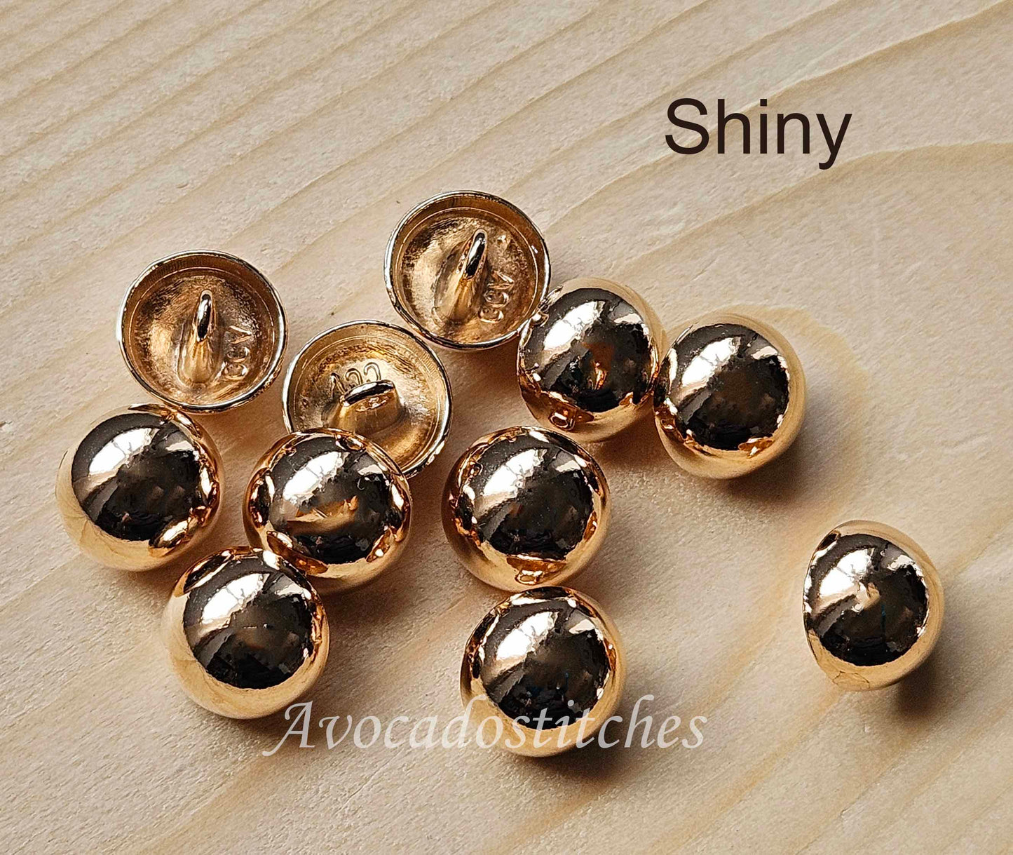 CLASSIC DOME SHANK - KC gold / 12.5mm - 10 buttons / Metal Alloy Shank Buttons / Sewing Buttons
