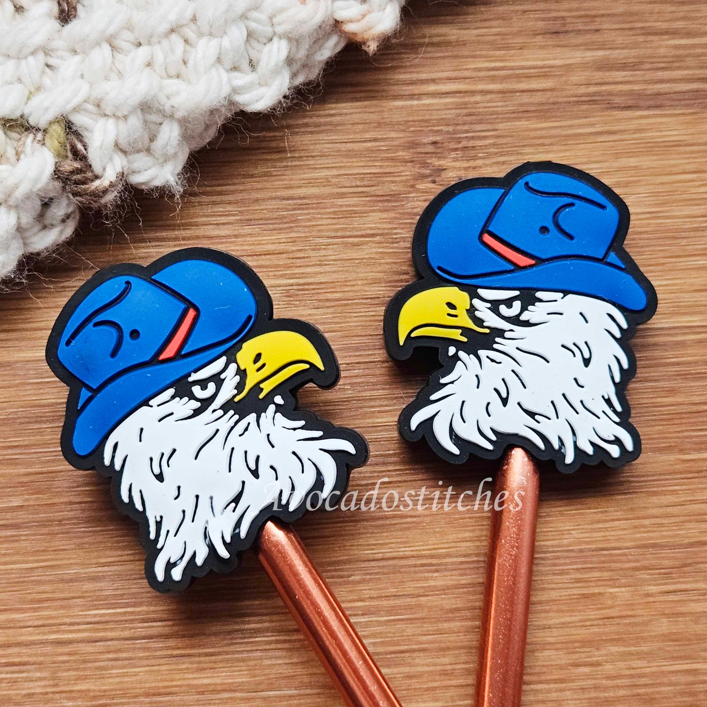 EAGLE STITCH STOPPERS / 2 pieces / Knitting Needle Stoppers / Point Protection / Notions