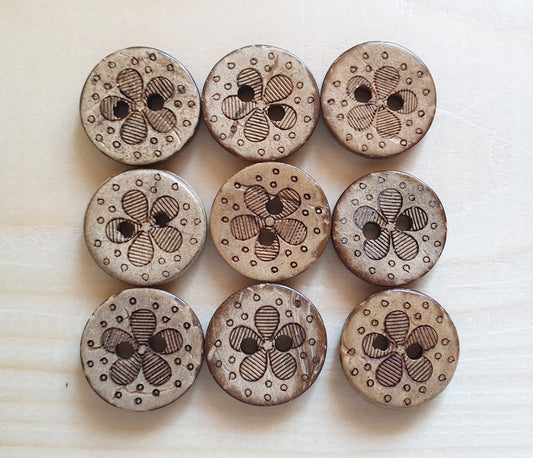 COCO ELDER / 12.5-20mm / Coconut Buttons / Sewing Buttons