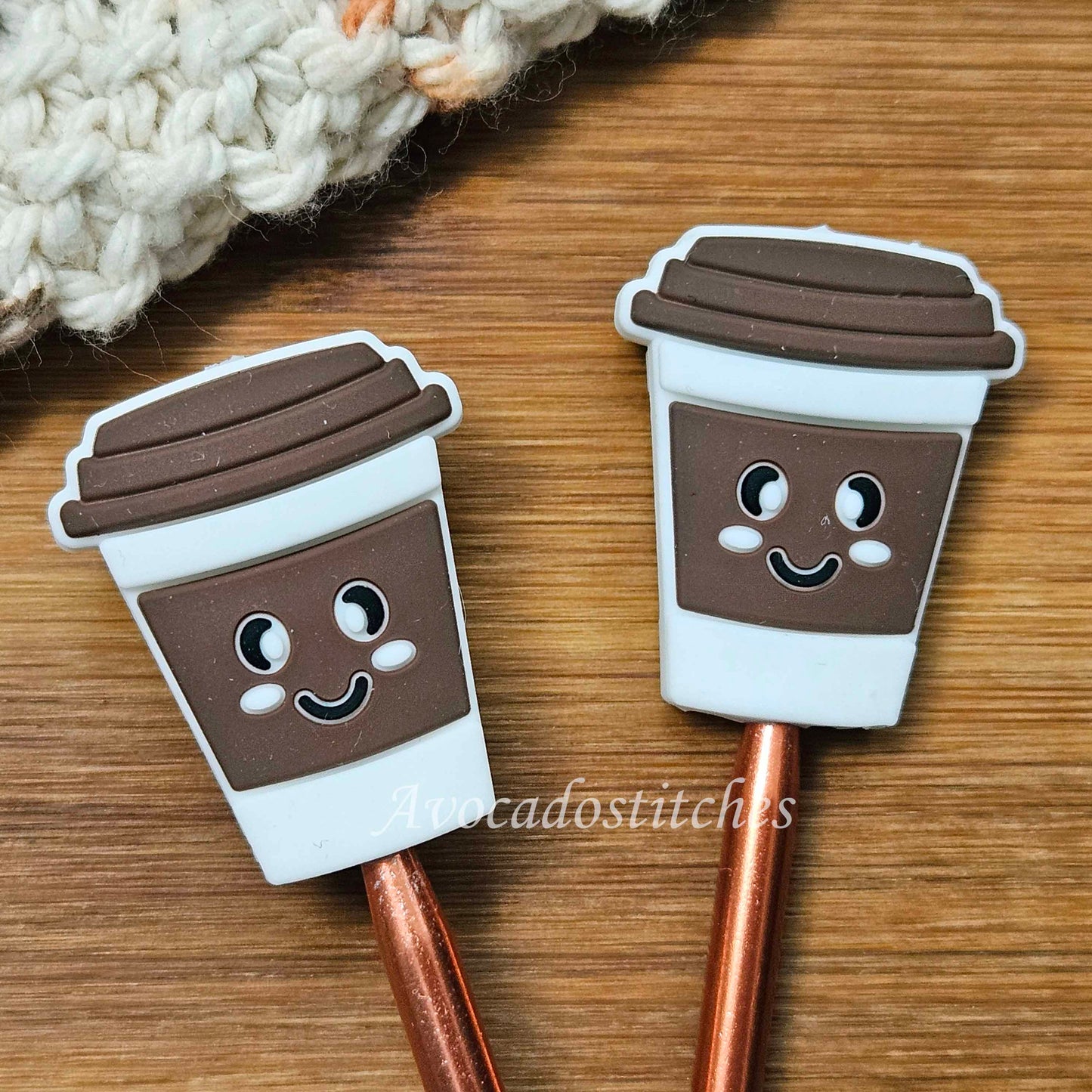 ESPRESSO STITCH STOPPERS / 2 pieces / Knitting Needle Stoppers / Point Protection / Notions