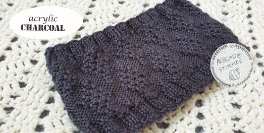 ELMAS HEADBAND - Charcoal Grey / Soft Acrylic Headband Ear Warmer / Handmade in Canada