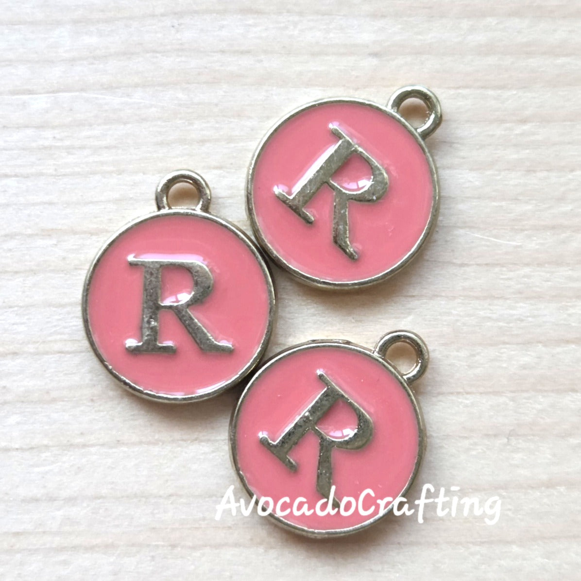 10/20 pieces // Round Letter Charms / 12*14mm / Jewelry Making