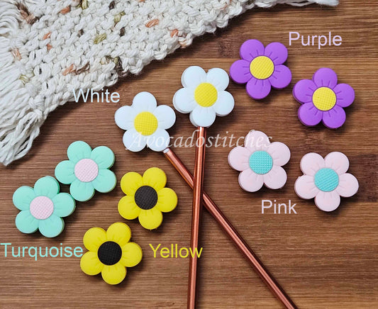 FORGET ME NOT Stitch Stoppers / 2 pieces / Knitting Needle Stoppers / Point Protection / Notions