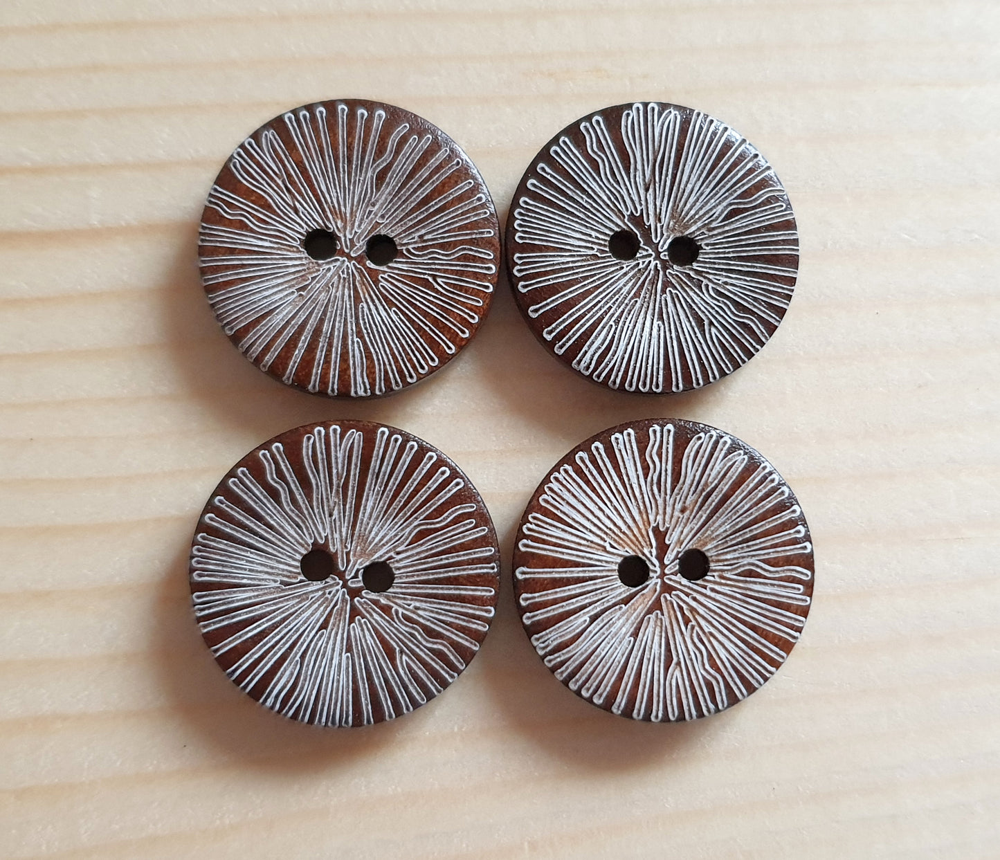 FRINGE / 20mm - 6 buttons / Wooden Buttons / Sewing Buttons