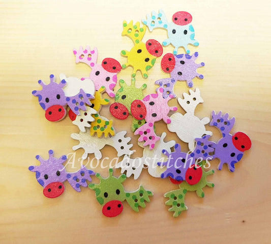 GIRAFFE / 30*26mm / 8 buttons / Wooden Buttons / Sewing Buttons