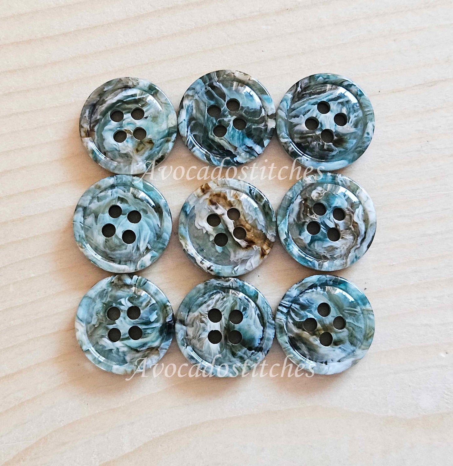 GREEN OPAL / 15 mm / Resin Buttons / Sewing Buttons