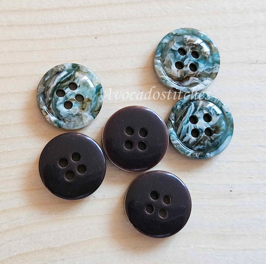 GREEN OPAL / 15 mm / Resin Buttons / Sewing Buttons