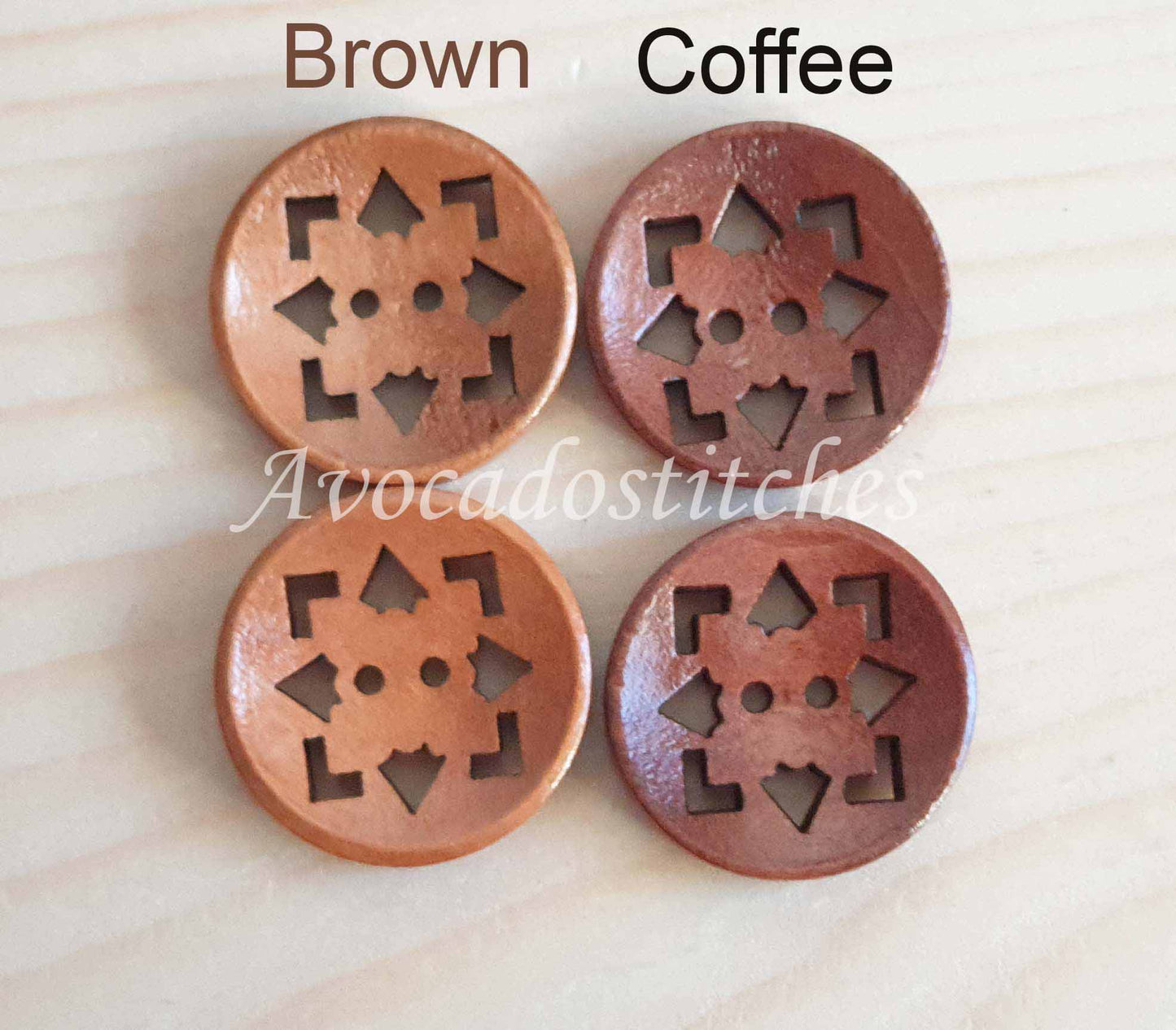 GEOMETRY / 20mm - 6 buttons / Wooden Filigree Buttons / Sewing Buttons
