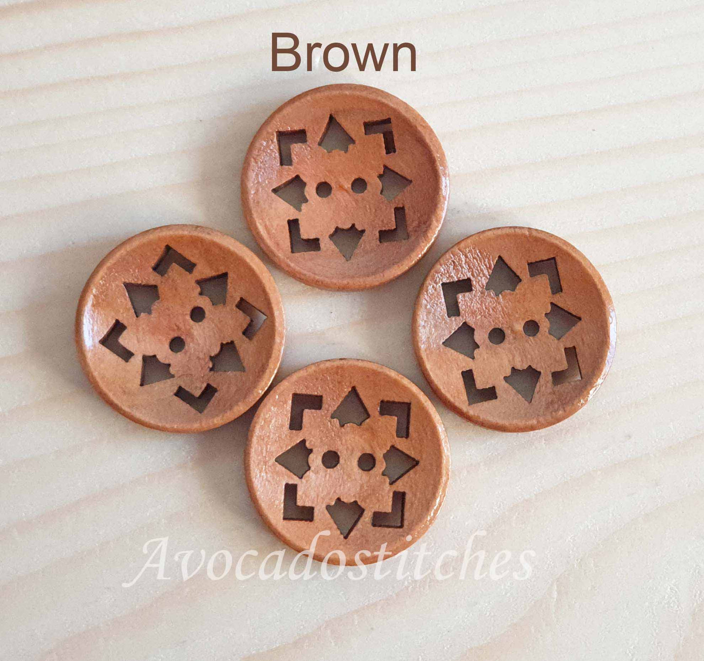 GEOMETRY / 20mm - 6 buttons / Wooden Filigree Buttons / Sewing Buttons