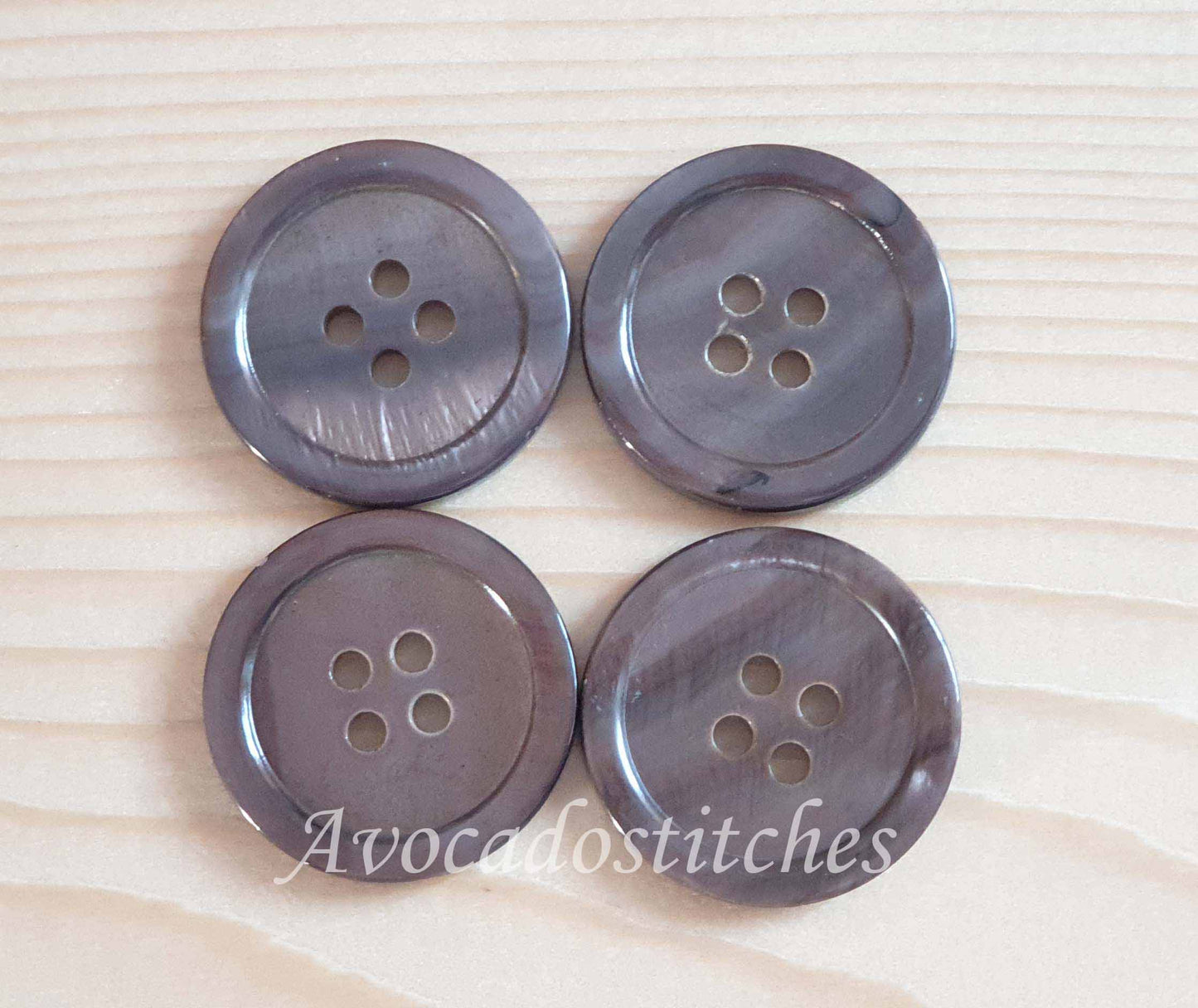 4-HOLE GREY (brownish) SEASHELL BUTTONS / 10-25mm / MOP Shell Buttons / Sewing Buttons