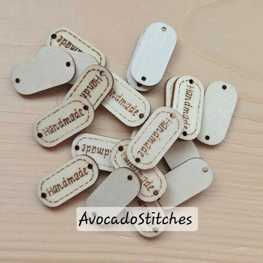 HANDMADE / 24*12mm / Set of 10 / Wooden Tag