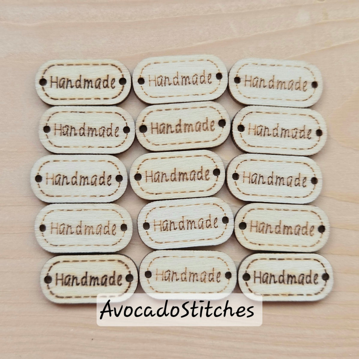 HANDMADE / 24*12mm / Set of 10 / Wooden Tag