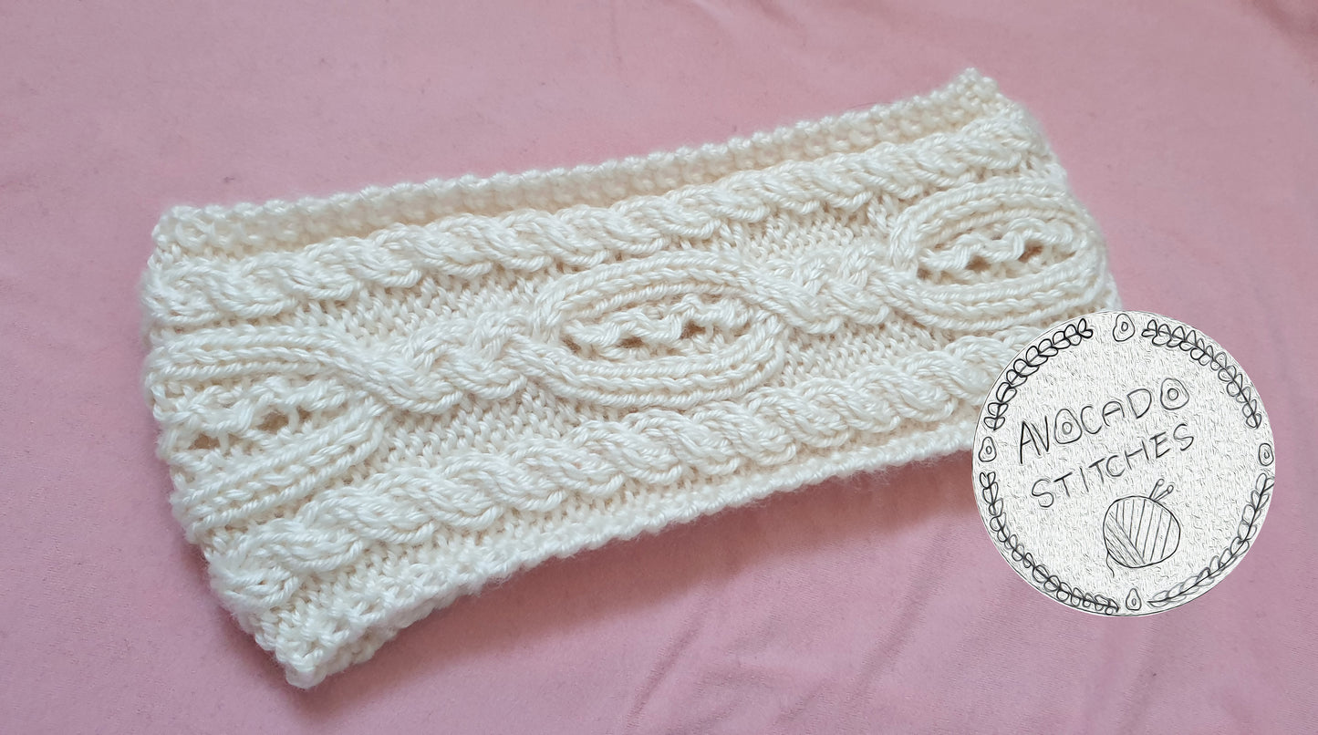 OLIVE HEADBAND / Acrylic Ear warmer / Cable Knit / Handmade in Canada