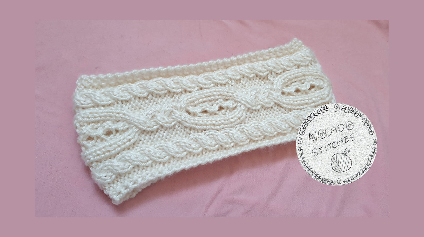 OLIVE HEADBAND / Acrylic Ear warmer / Cable Knit / Handmade in Canada