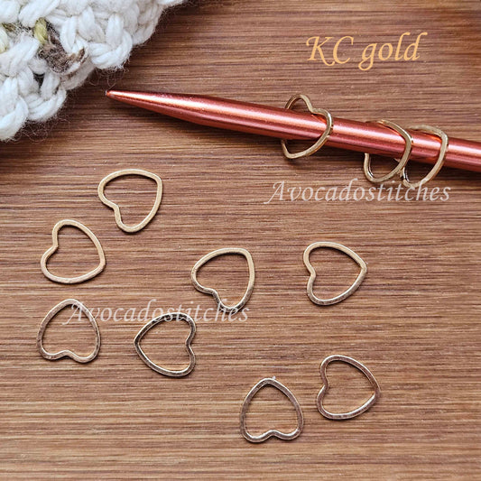 HEART STITCH MARKERS / 10*10mm (small) - Set of 6 / Small Heart Stitch Markers / Crochet Knitting Stitch Markers / Notions