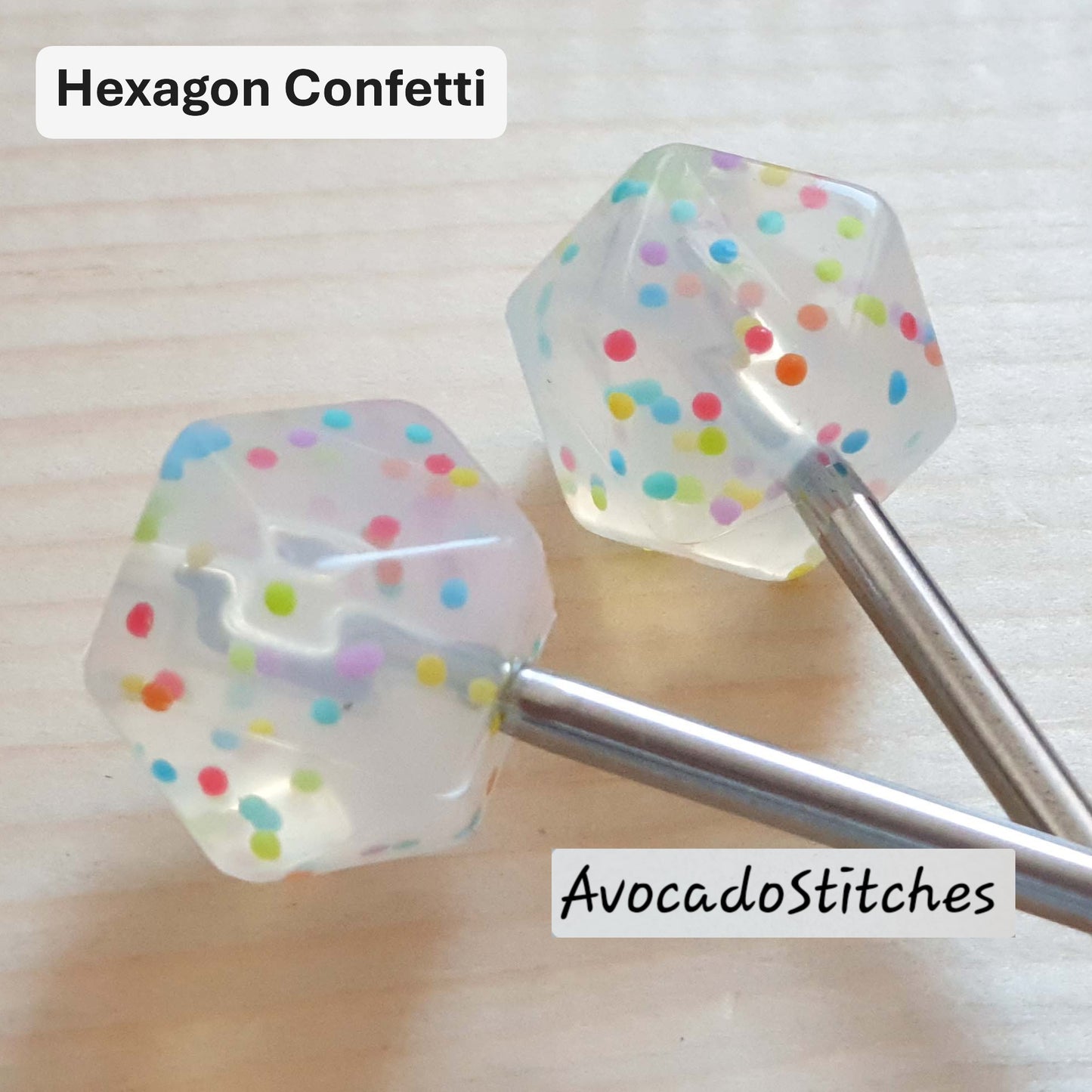 CONFETTI Stitch Stoppers / Knitting Needle Toppers / Point Protection / Notions