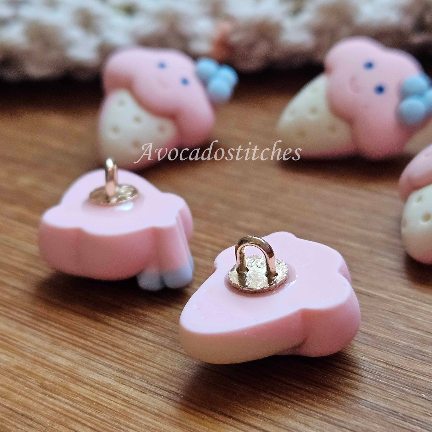 ICECREAM - Pink / 24*18mm / 4 buttons / Resin Shank Buttons / Sewing Buttons