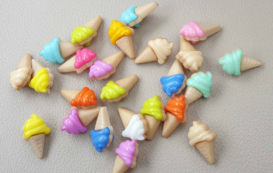 ICE-CREAM RESIN / 14*22mm / Set of 10 buttons / Kid Child Shank Buttons / Sewing Buttons