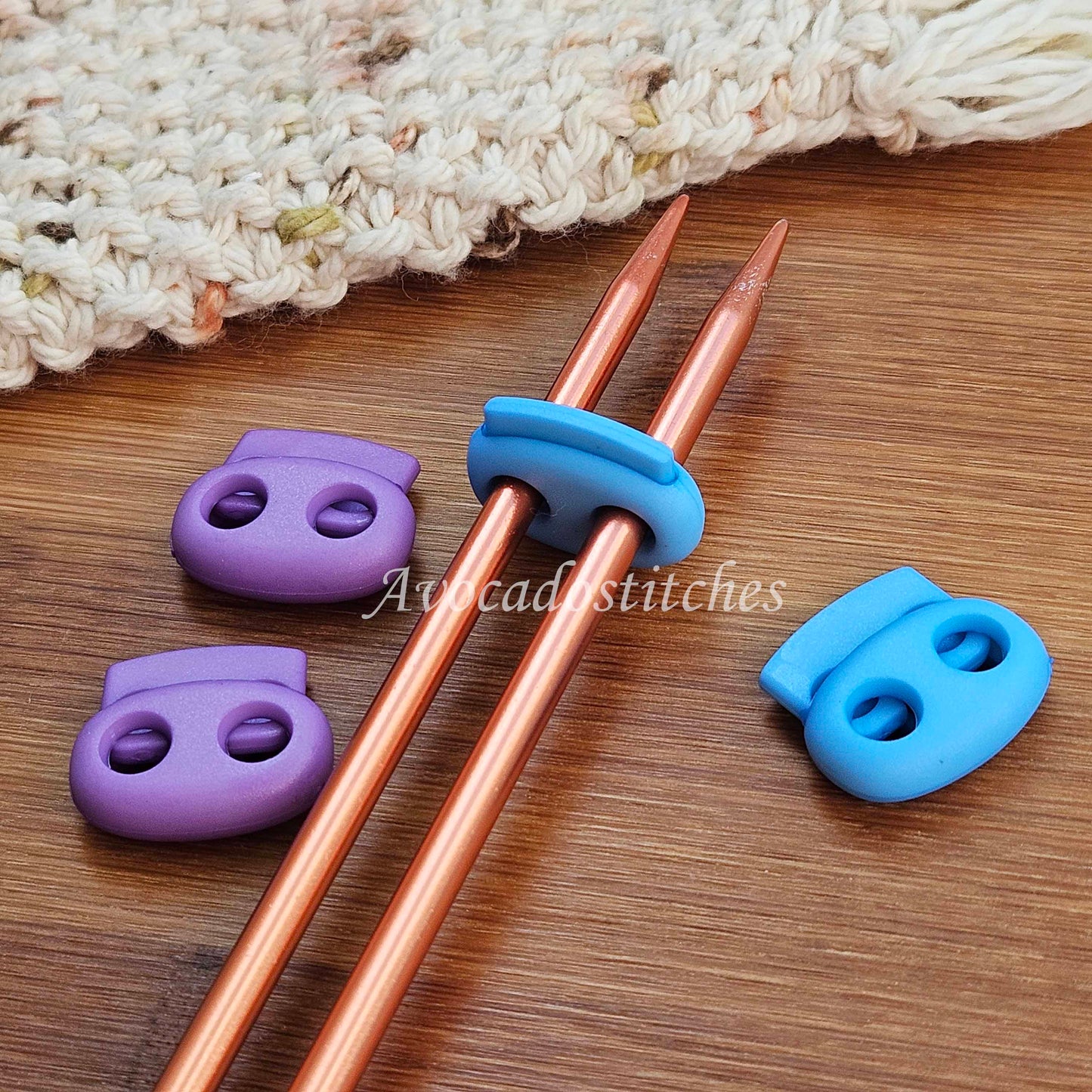 INDIGO STITCH STOPPERS / 2 pieces / Knitting Needles Hugger / Notions