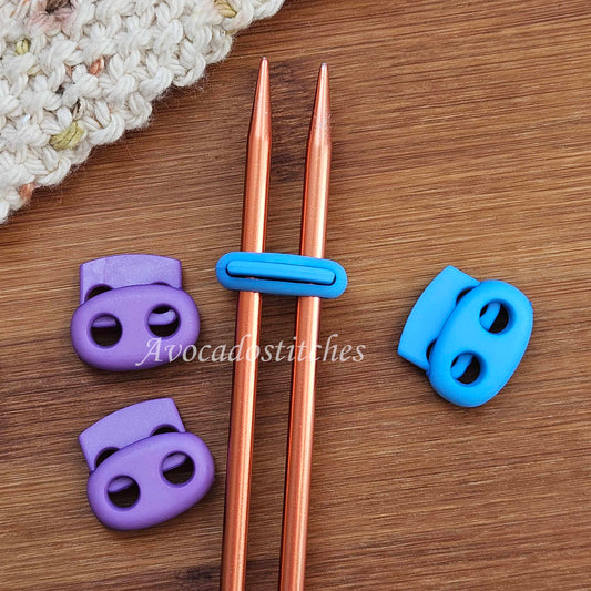 INDIGO STITCH STOPPERS / 2 pieces / Knitting Needles Hugger / Notions