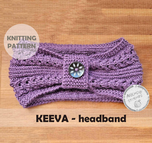 KEEVA HEADBAND (Digital Knitting Pattern) / Simple Slip Stitch Ear Warmer Pattern / Digital Knitting Pattern