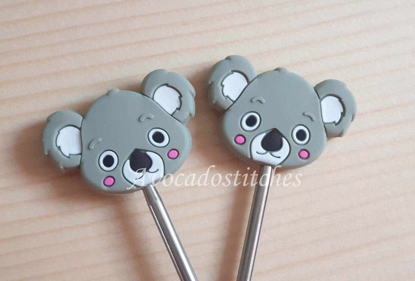 KOALA STITCH STOPPERS / 2 pieces / Knitting Needle Stoppers / Point Protection / Notions