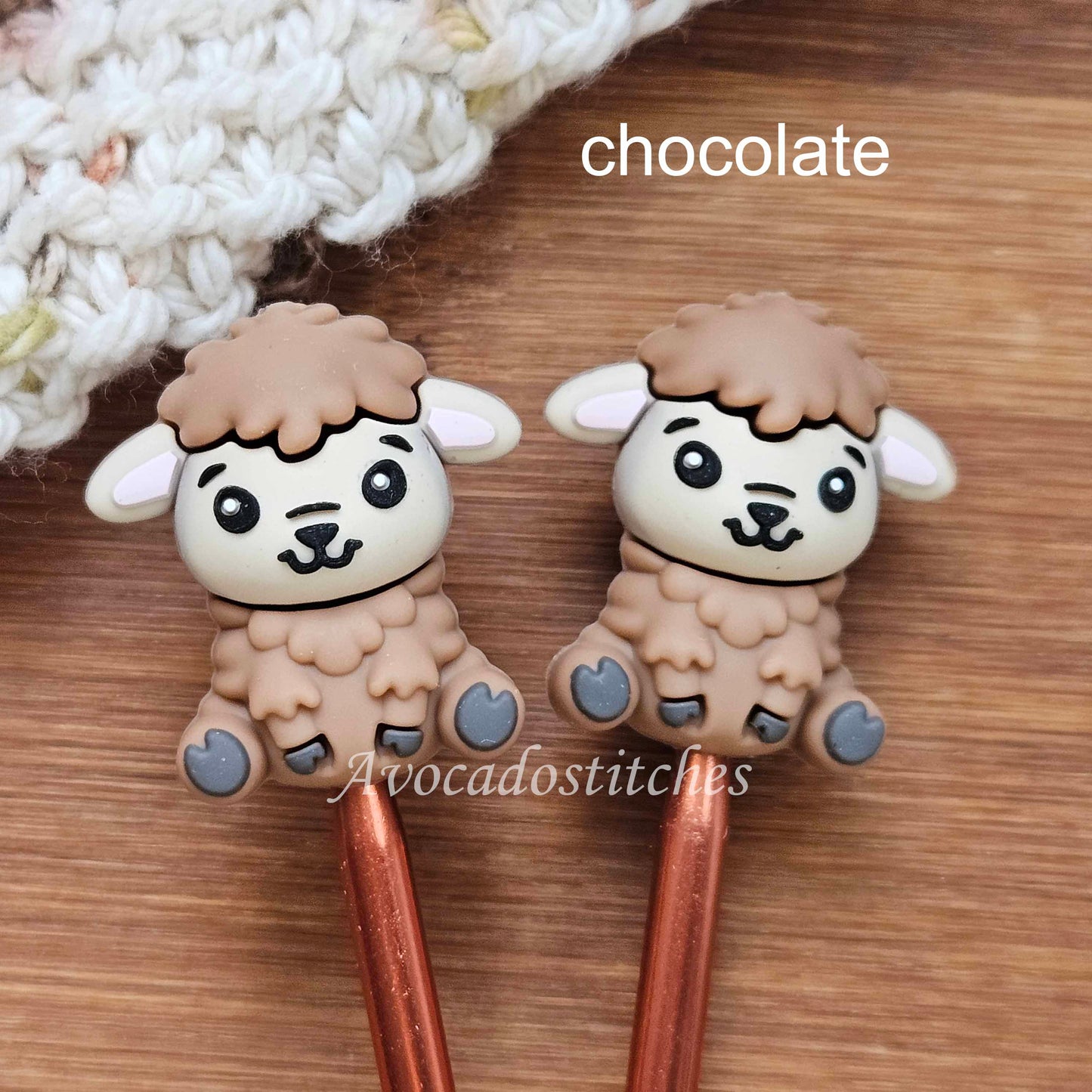 LAMBIE (3D) Stitch Stoppers / 2 pieces / Knitting Needle Stoppers / Point Protection / Notions
