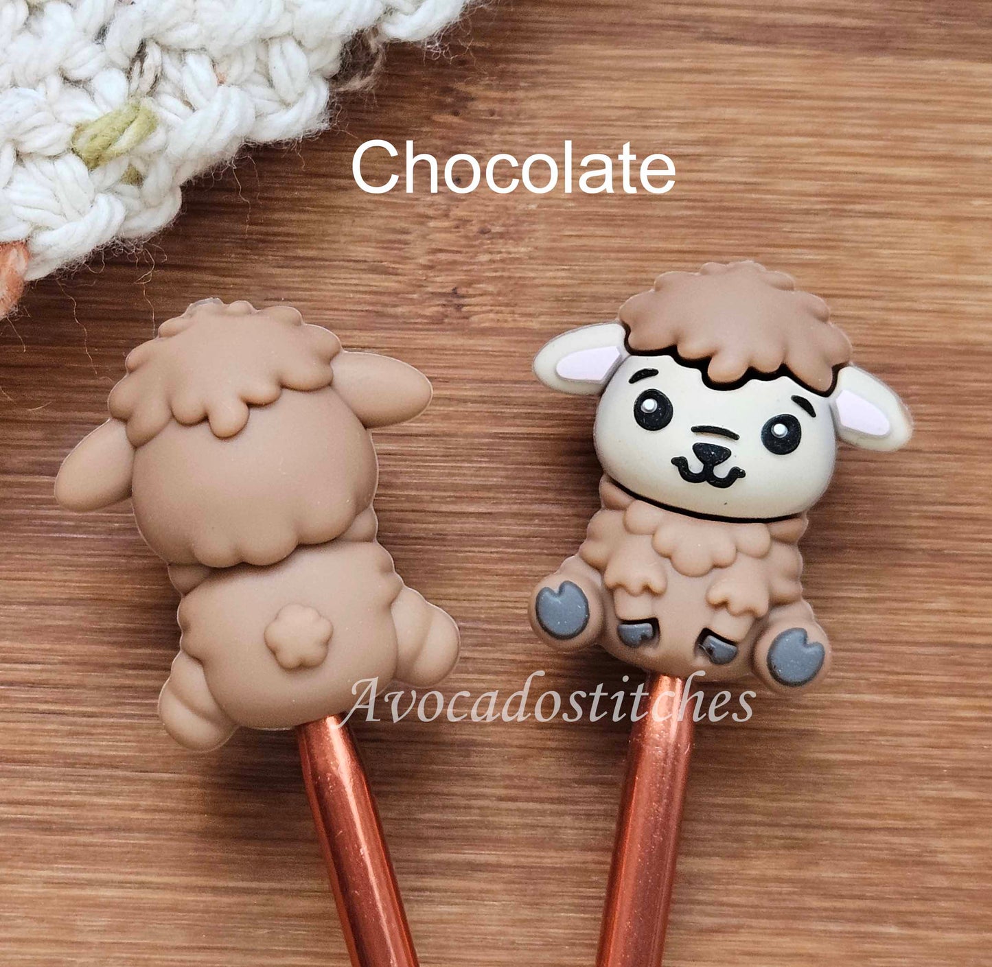 LAMBIE (3D) Stitch Stoppers / 2 pieces / Knitting Needle Stoppers / Point Protection / Notions