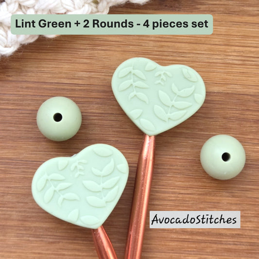 LEAFY HERAT Stitch Stoppers / Knitting Needle Toppers / Point Protection / Notions