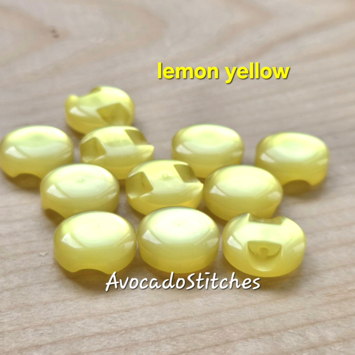 LEMON YELLOW Shank Resin / 12mm - 8 buttons / Resin Buttons / Sewing Buttons