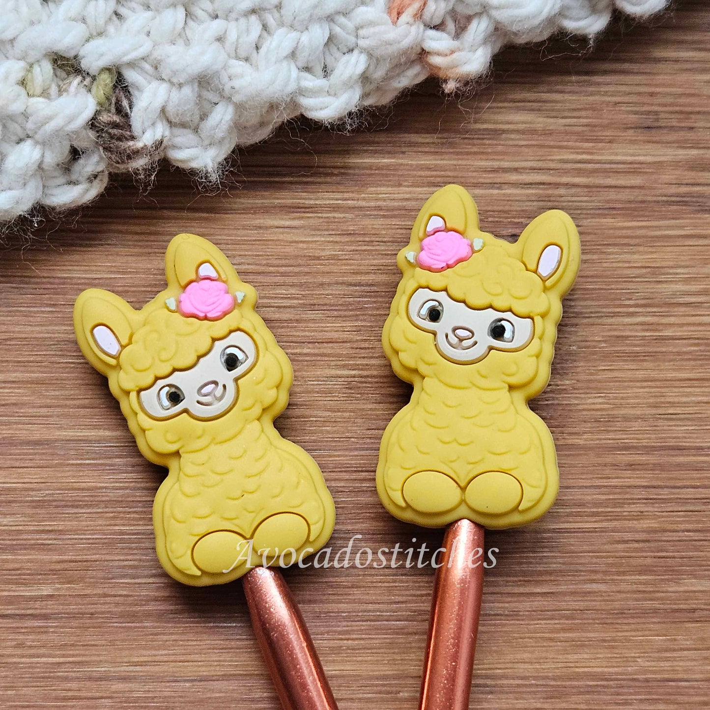 LLAMA STITCH STOPPERS / 2 pieces / Knitting Needle Stoppers / Point Protection / Notions