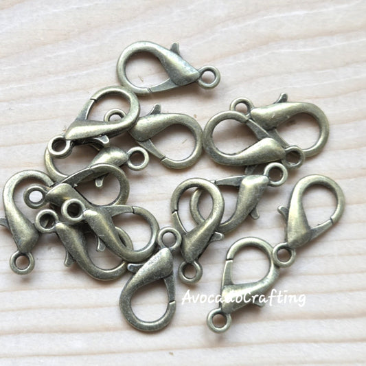 10/20pcs // Bronze Lobster Claw Claps / 21*11mm / Zinc Alloy / Jewelry Making