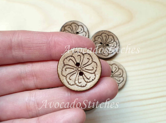 AvoDesigns COCO MOUNTCOOK / 25mm / Coconut Buttons / Sewing Buttons