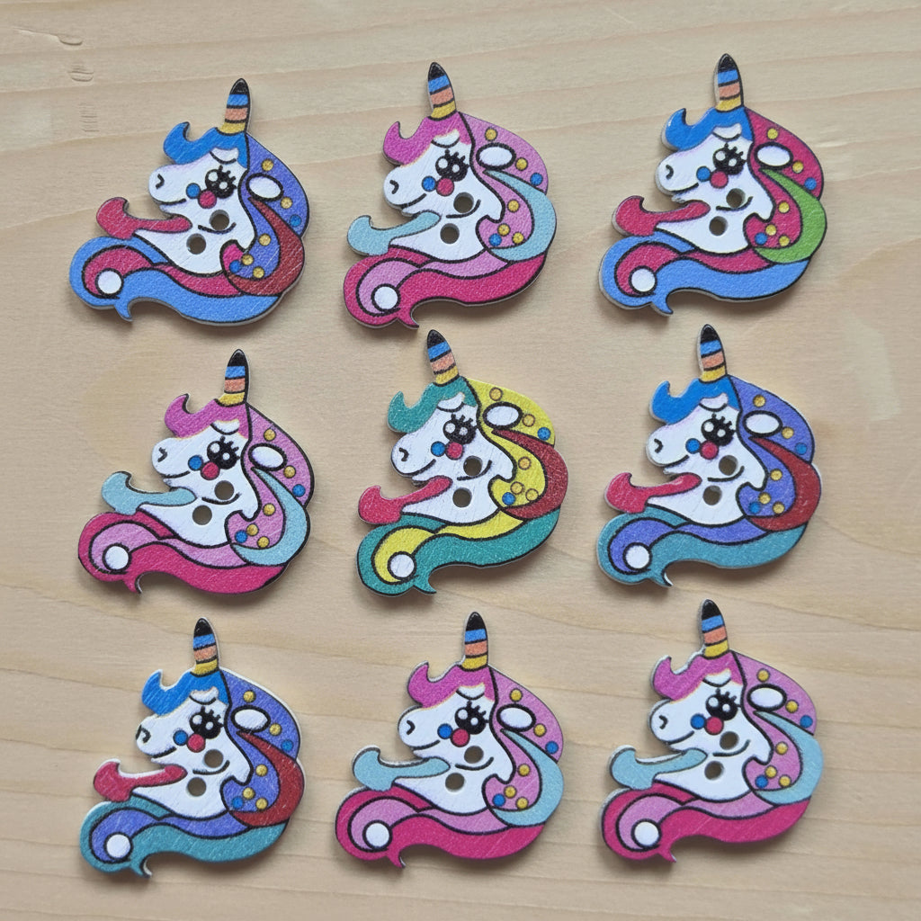 Clearance // Magic Mane / Wooden Buttons (Set of 8)
