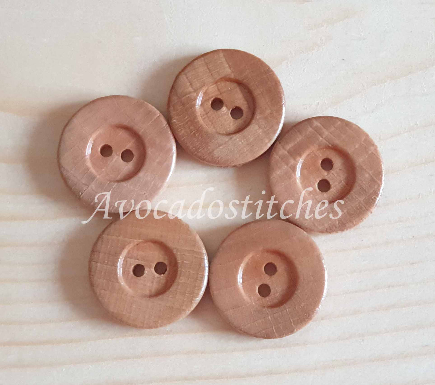 Made in Italy 2-HOLE THICK EDGE MAPLE / 18mm 23mm / Wooden Buttons / Sewing Buttons
