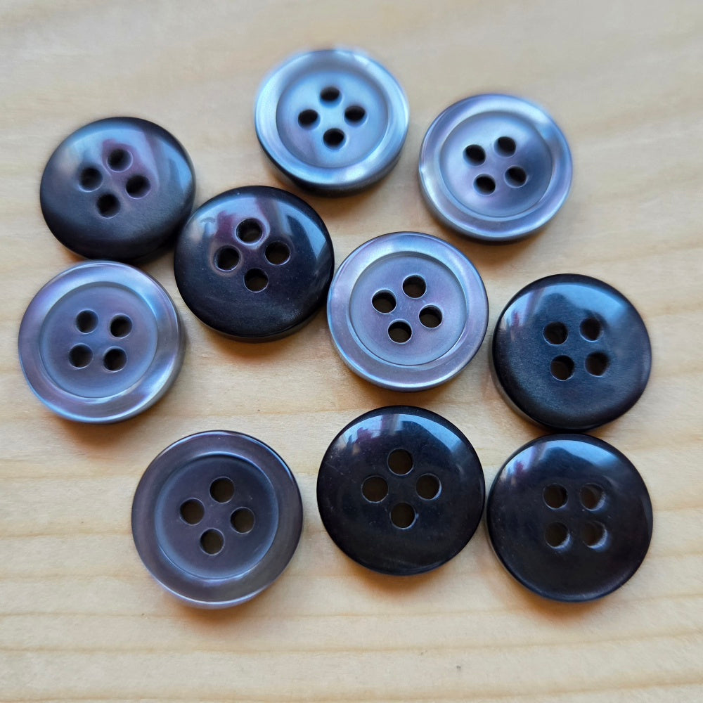 Midnight Classic / Resin Buttons / 10-12.5mm (Set of 10)