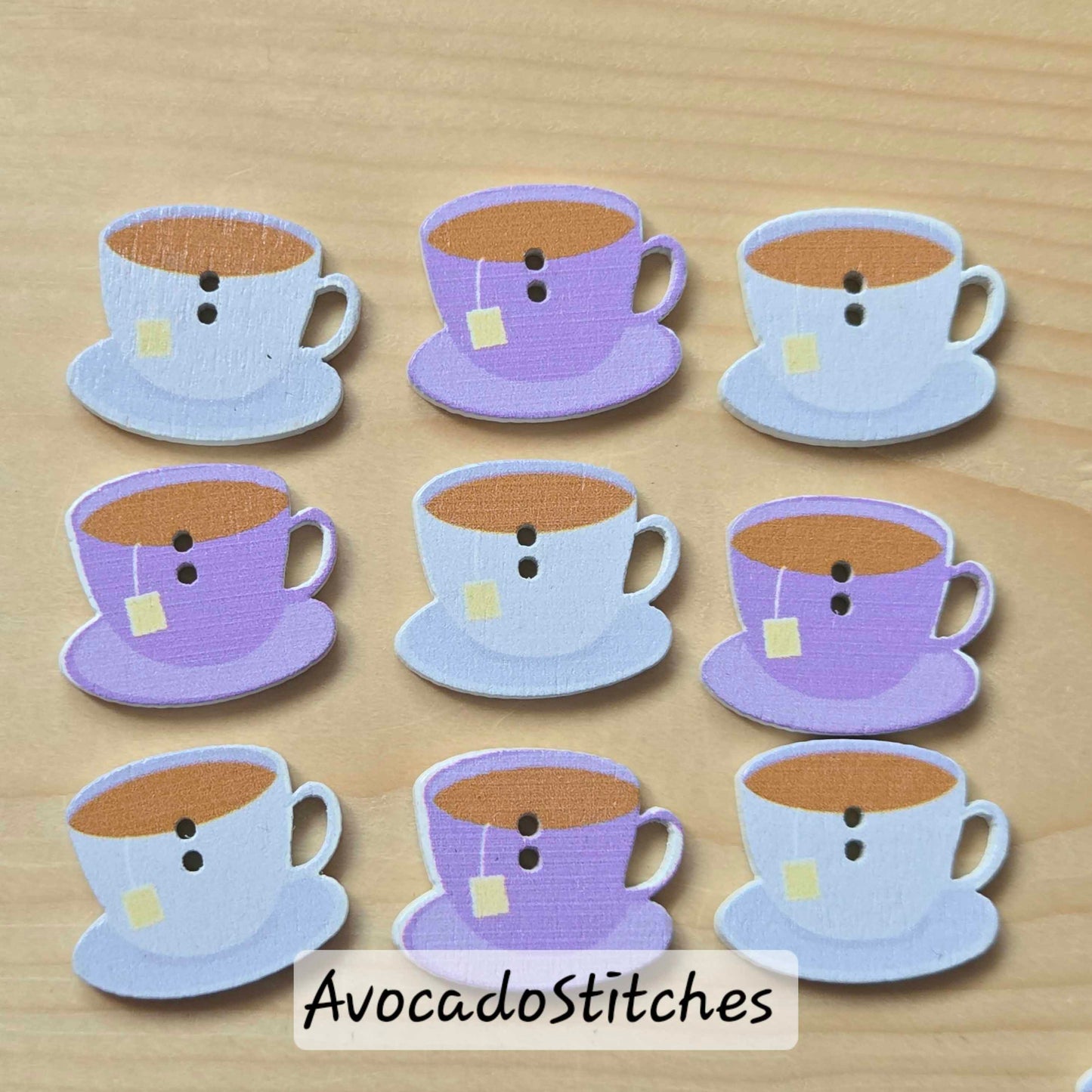 MILK TEA / 25*21mm / 8 buttons / Wooden Buttons / Sewing Buttons